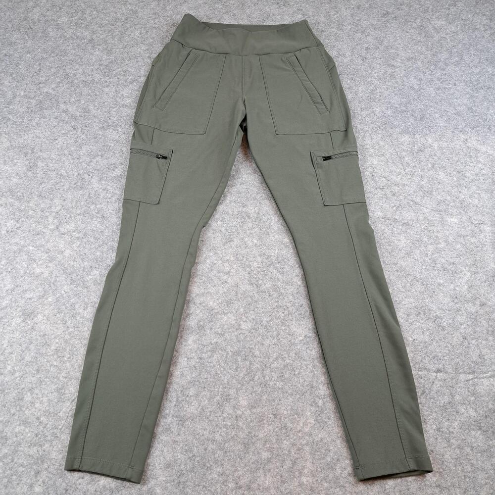 Athleta Pants Womens 2 Green Headlands Hybrid Cargo Zip Pocket Stretch Nylon